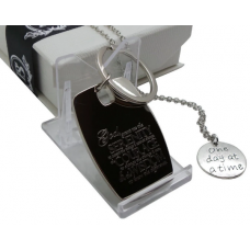 One Day At A Time Necklace And Serenity Prayer Keyring